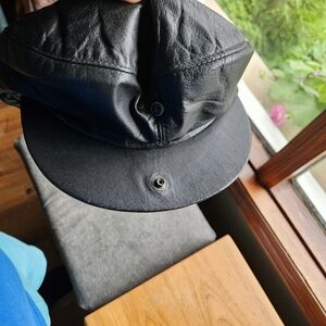 Men's Black Leather Cap